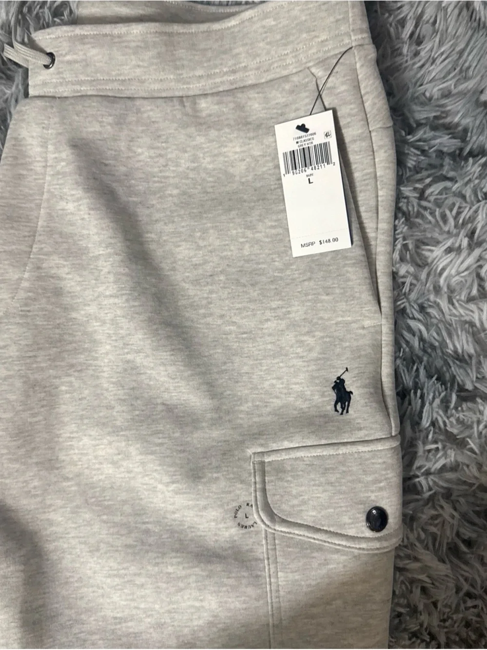 Polo by Ralph Lauren Light Gray Sweatpants with Navy Pony